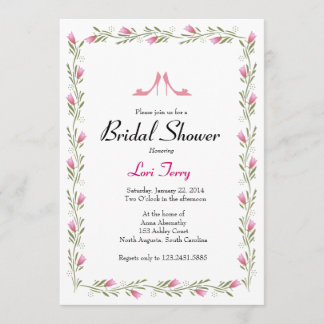 Bridal Shower Invitation - Flowers & Bridal Shoes