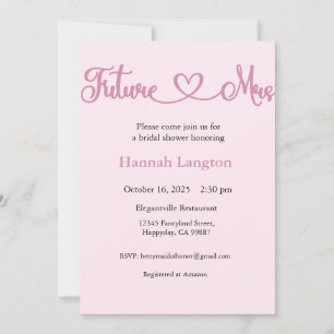 Bridal Shower Invitation, Future Mrs Invitation