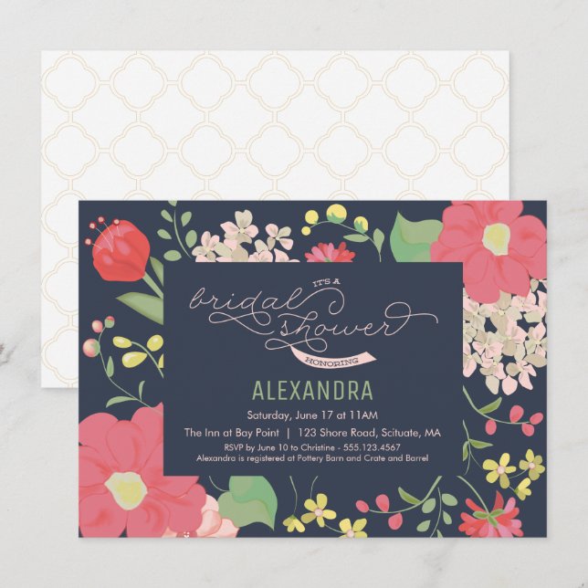 Bridal Shower Invitation - Garden, Flowers, Spring (Front/Back)