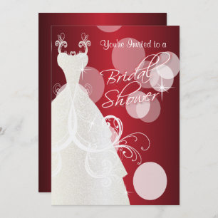 Bridal Shower Invitation in Metallic Red