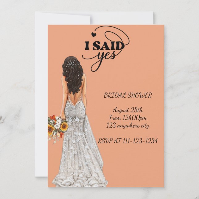 BRIDAL SHOWER INVITATION,INSTANT DOWNLOAD INVITATION (Front)