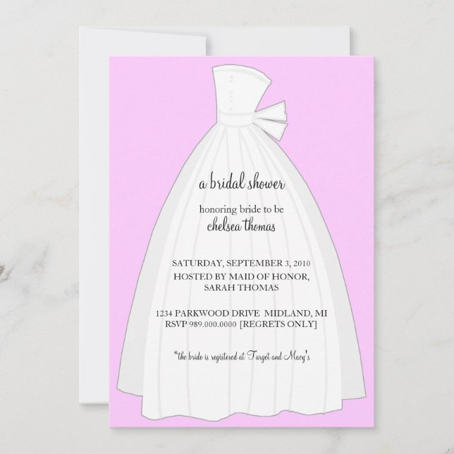 Bridal Shower Invitation {Light Pink} (Front)
