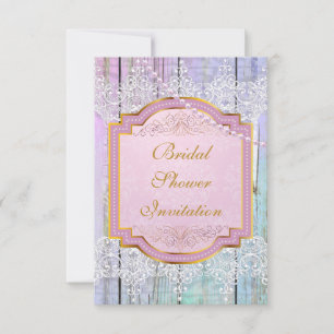 Bridal Shower Invitation Mint Blue & Lace