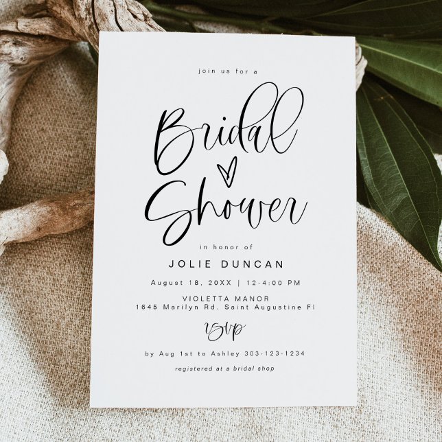 Bridal Shower Invitation, Modern Boho Typography Invitation (Creator Uploaded)