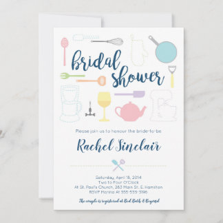 Bridal Shower Invitation - Pastel Kitchen Theme