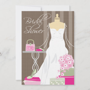 Bridal Shower Invitation Pink and Sage
