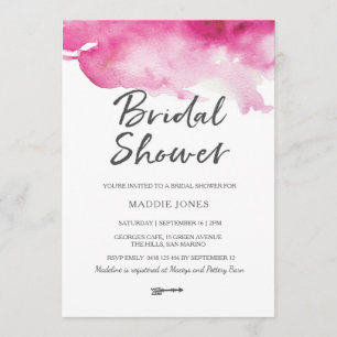 Bridal Shower Invitation Pink watercolour