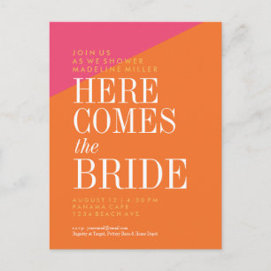 Bridal Shower Invitation Postcard