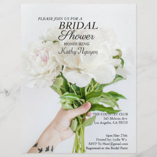 Bridal Shower Invitation  Postcard Custom Letterhead
