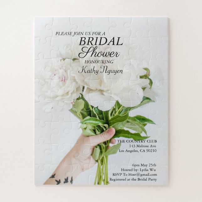 Bridal Shower Invitation  Postcard Letterhead Jigsaw Puzzle (Vertical)