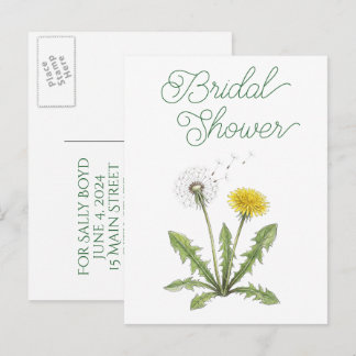 Bridal shower invitation postcards