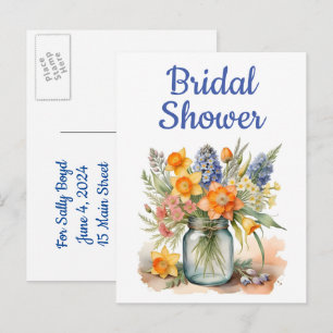 Bridal shower invitation postcards
