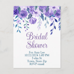 Bridal shower invitation postcards
