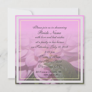 Bridal shower invitation,purple dahlia flower invitation