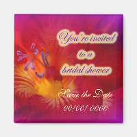 Bridal Shower Invitation Red Freesia Magnet