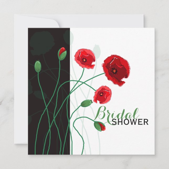 Bridal Shower Invitation | Red Poppies (Front)