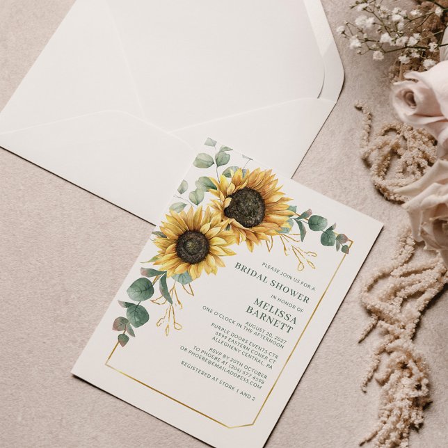 Bridal Shower Invitation Sunflower Eucalyptus (Creator Uploaded)