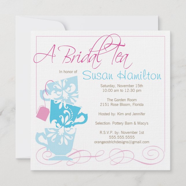 Bridal Shower Invitation - Tea (Front)