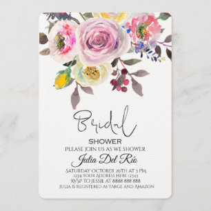 Bridal Shower Invitation Template Editable Pink