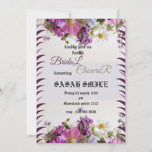 Bridal Shower Invitation Template, Wildflower Brid