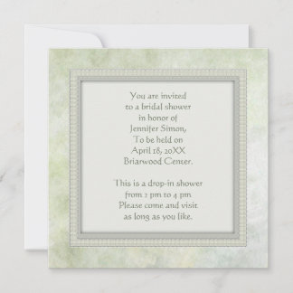 bridal shower invitation watercolor in green tones