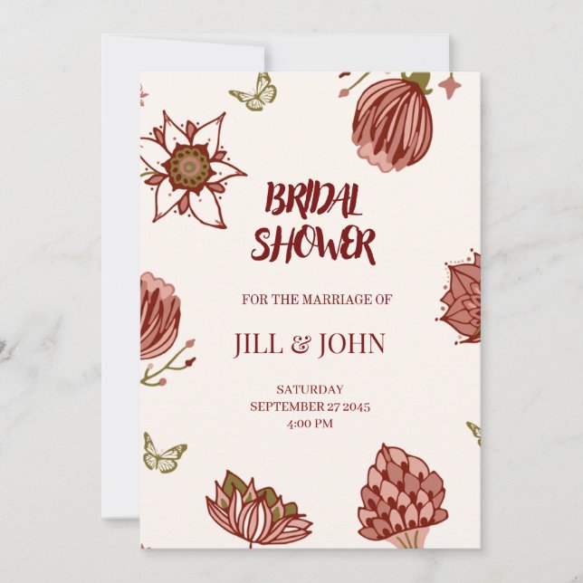 Bridal Shower Invitation Wedding Botanical  (Front)