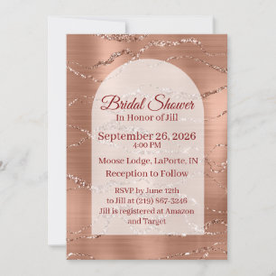Bridal Shower Invitation Wedding Rose Gold Card