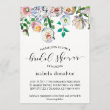 Bridal Shower Invitation White Floral Spring