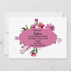 Bridal Shower invitation with editable text