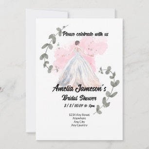 Bridal Shower invitation with editable text