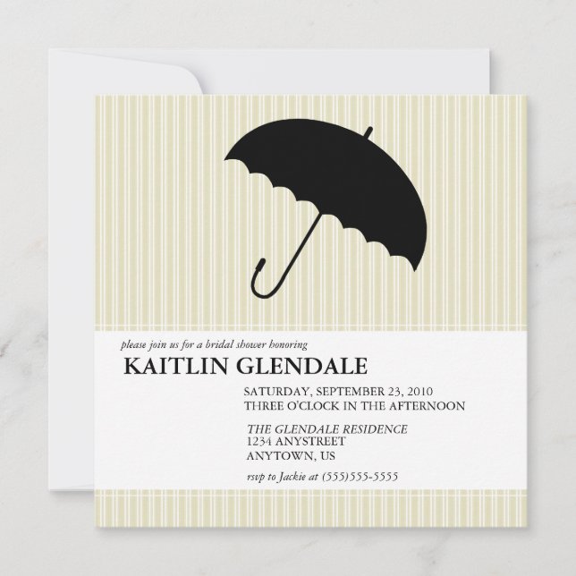 Bridal Shower Invitation with Umbrella (Front)