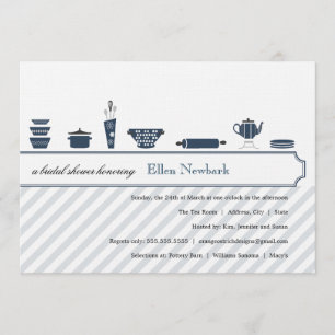 Bridal Shower Invitations     Peacock Blue