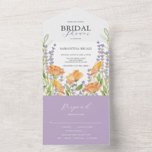 Bridal Shower Invitations Watercolor Wildflowers