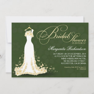 bridal shower invitations with wedding dress