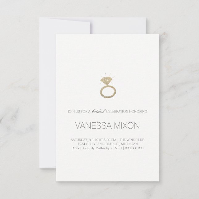 Bridal Shower Invite | Diamond Ring Fab (Front)