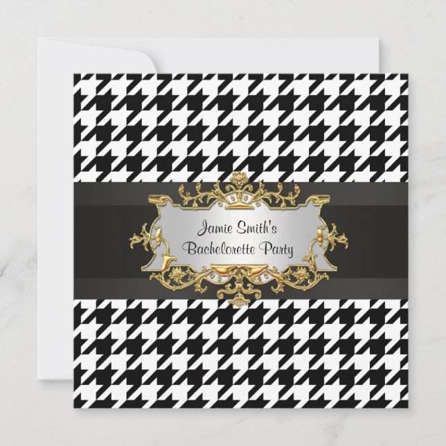 Bridal Shower Invite Elegant Damask Teal Red Gold (Front)