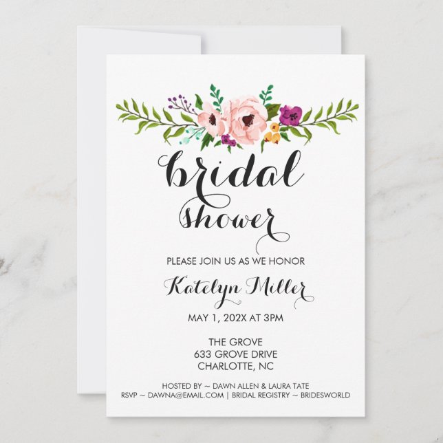 Bridal Shower Invite - Flower Crown (Front)