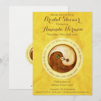 BRIDAL SHOWER INVITE gold doves customizable