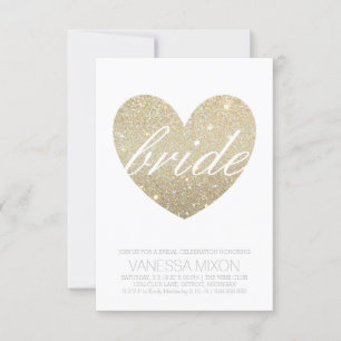Bridal Shower Invite Heart Fab Bride script