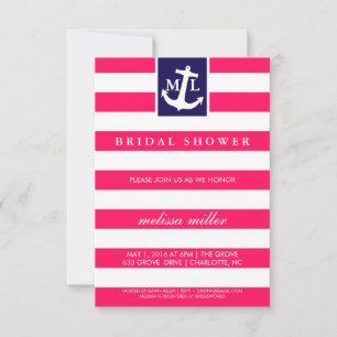 Bridal Shower Invite - Nautical Initials