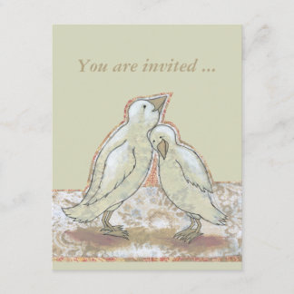 Bridal shower invites fun perfect couple bird art