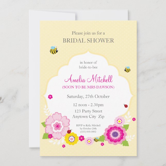 BRIDAL SHOWER INVITES :: garden theme 1 (Front)