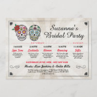 Bridal Shower Itinerary Bachelorette Sugar Skulls