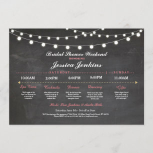 Bridal Shower Itinerary Chalk Pink Bachelorette Program