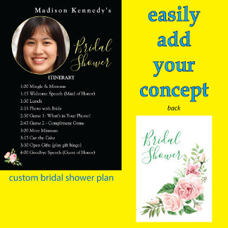 Bridal Shower Itinerary Plan Edgy Black gothic Invitation