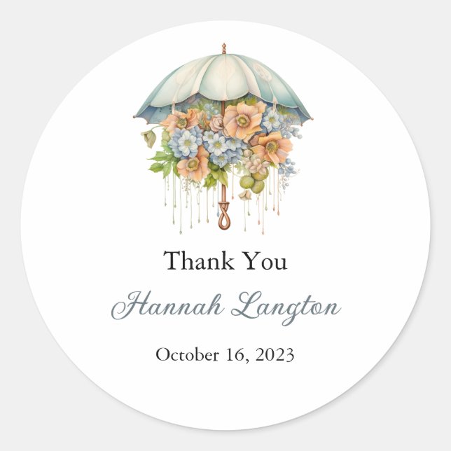 Bridal Shower Labels, Bride to be Classic Round  Classic Round Sticker (Front)