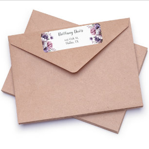Bridal Shower Lavender Floral Return Address  Label