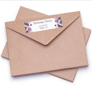 Bridal Shower Lavender Floral Return Address  Label