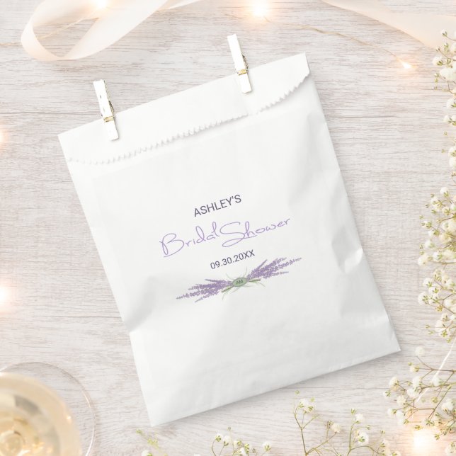 Bridal Shower Lavender Flower Bundles Custom Favour Bag (Clipped)