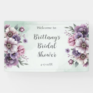 Bridal Shower Lavender & Green Floral  Banner